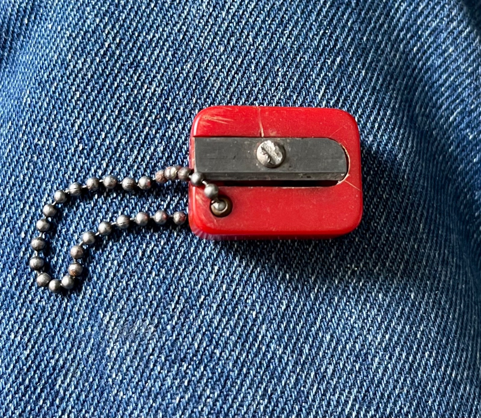 Bakelite Pencil Sharpener And Keychain About 1" Wide