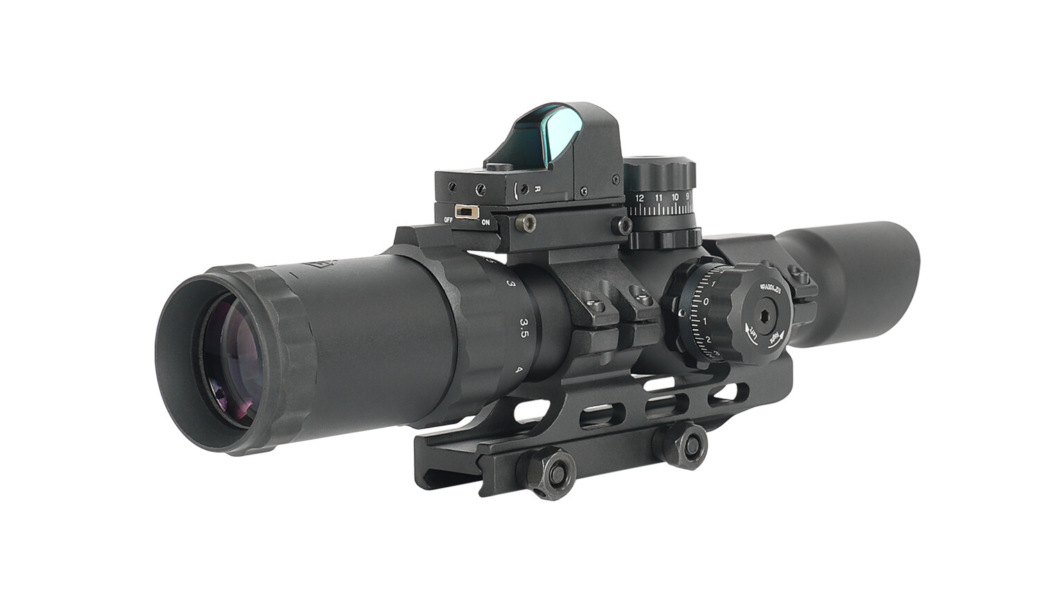 Trinity Force 1-4x28 ASSAULT OPTIC Mil Dot P4 Sniper Matte Black - NT1428BH
