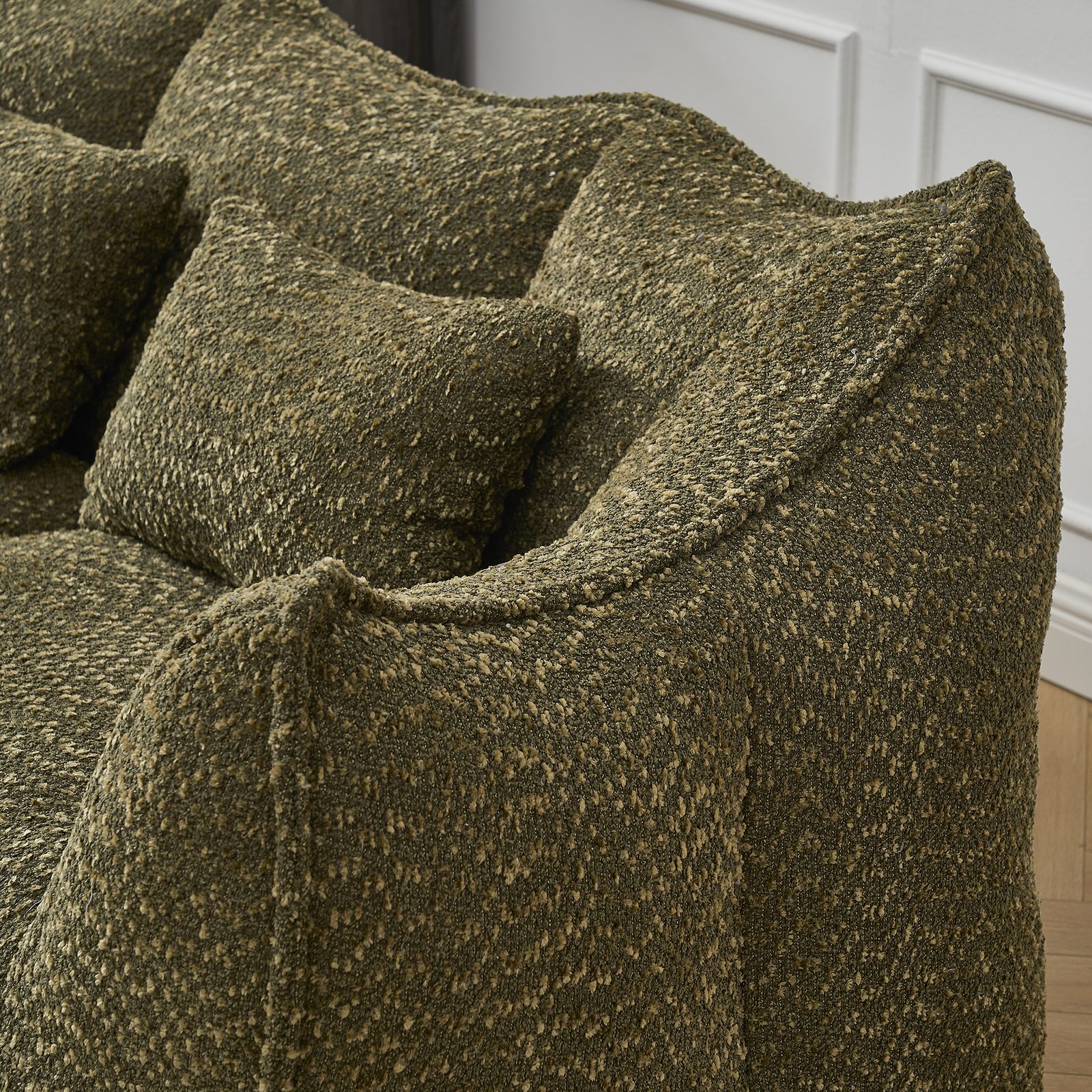 Bean Bag Chairs Lazy Sofa recliner high resilience foam core 2people Olive Green