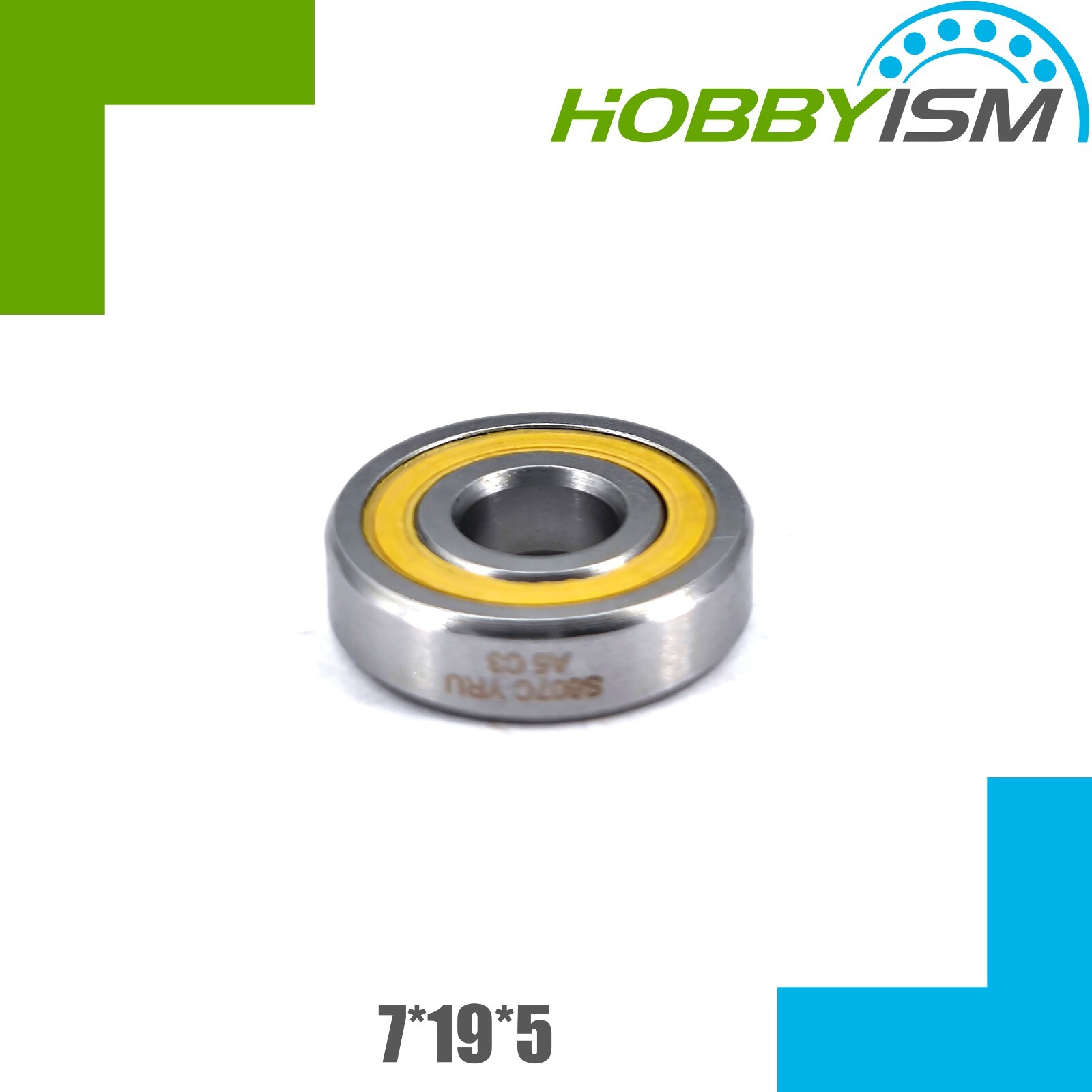 7x19 x5 mm Hybrid Ceramic Yellow BIKE BEARING  S607C 2YS T9H W5 A5
