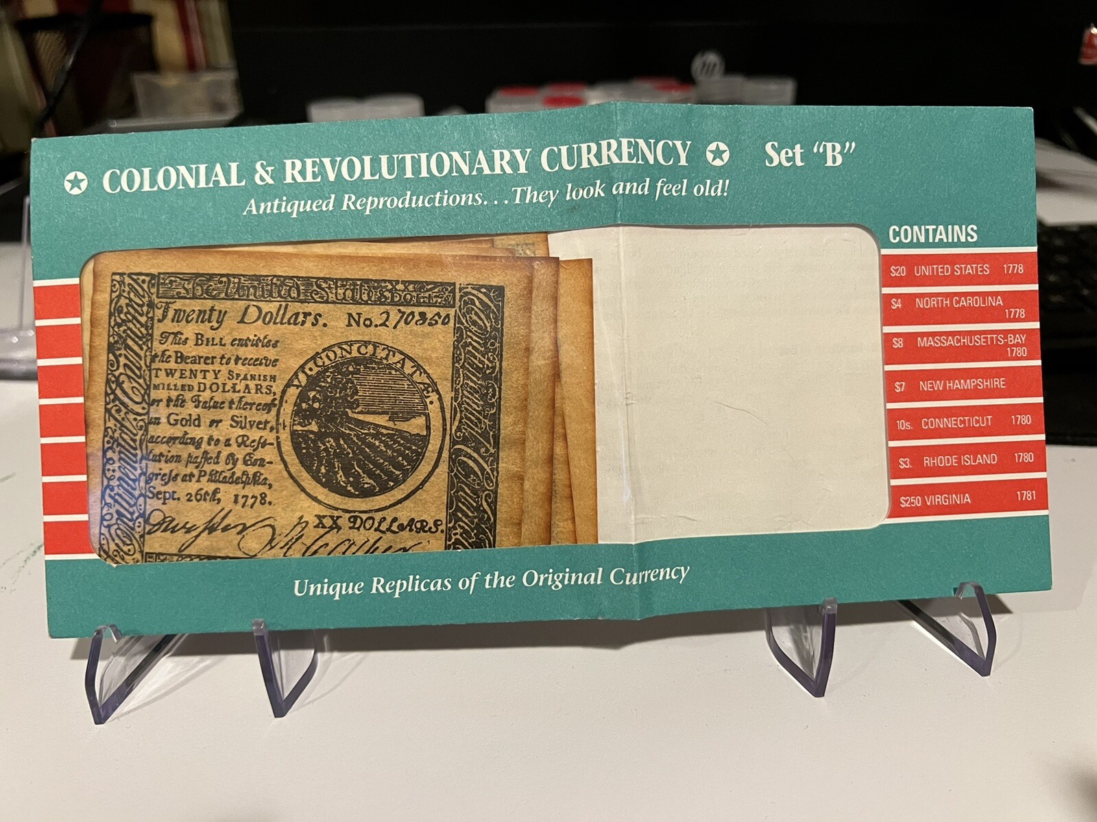 COLONIAL AND REVOLUTIONARY CURRENCY REPLICAS BOTH SETS A AND B