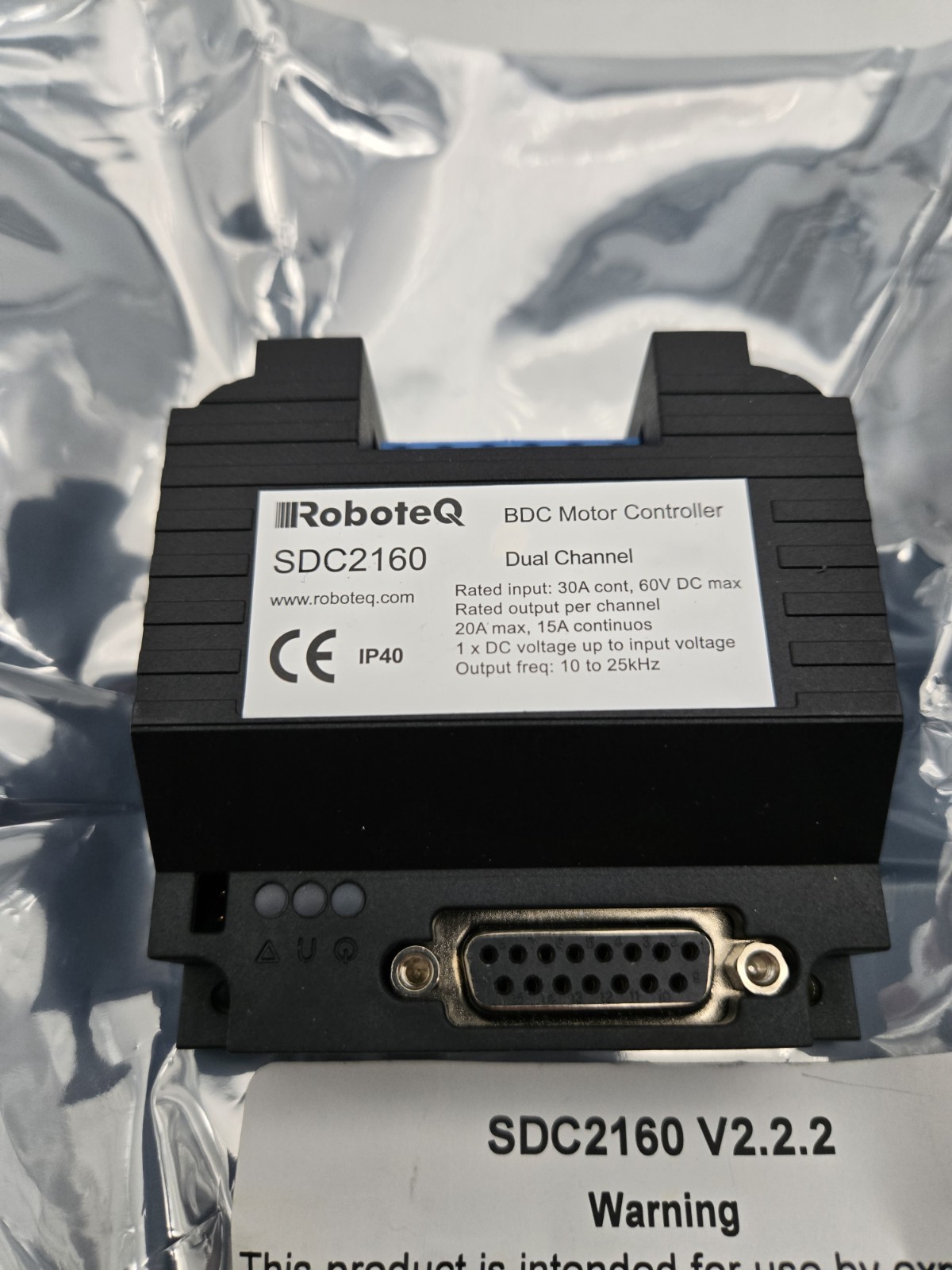 Roboteq BDC Motor Controller, Model SDC2160 V2.2.2