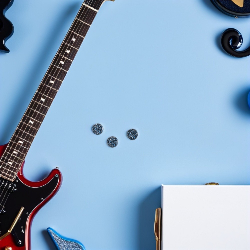 3Pcs Blue Guitar Effect Pedal Footswitch Cap Textured Surface for Secure Grip