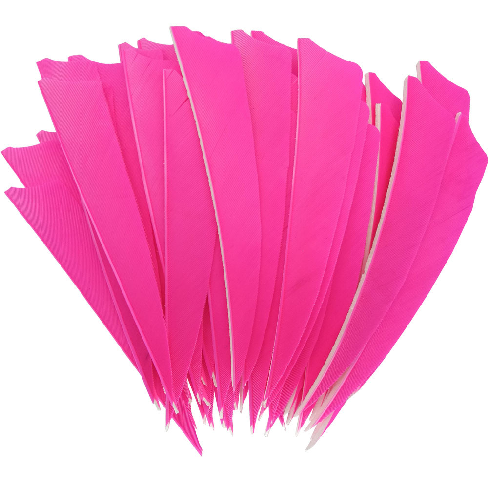 50pcs 5in Shield Pink Fletches Right Wing Shield Feather Feathers Make Arrows