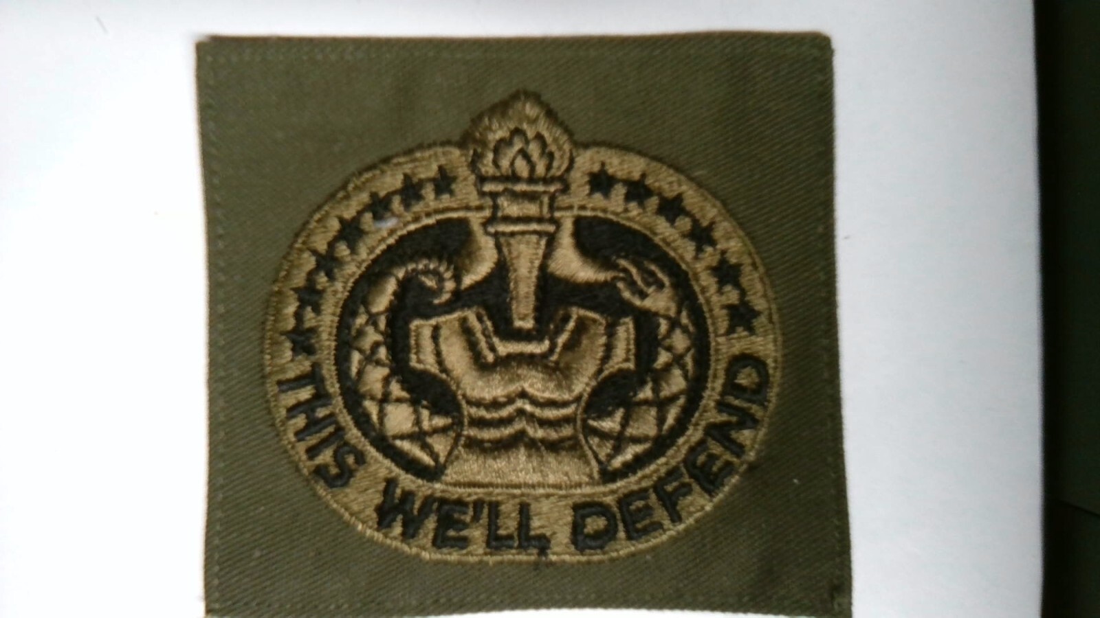 MILITARY PATCH SEW ON US ARMY OD GREEN DRILL SERGEANT BADGE