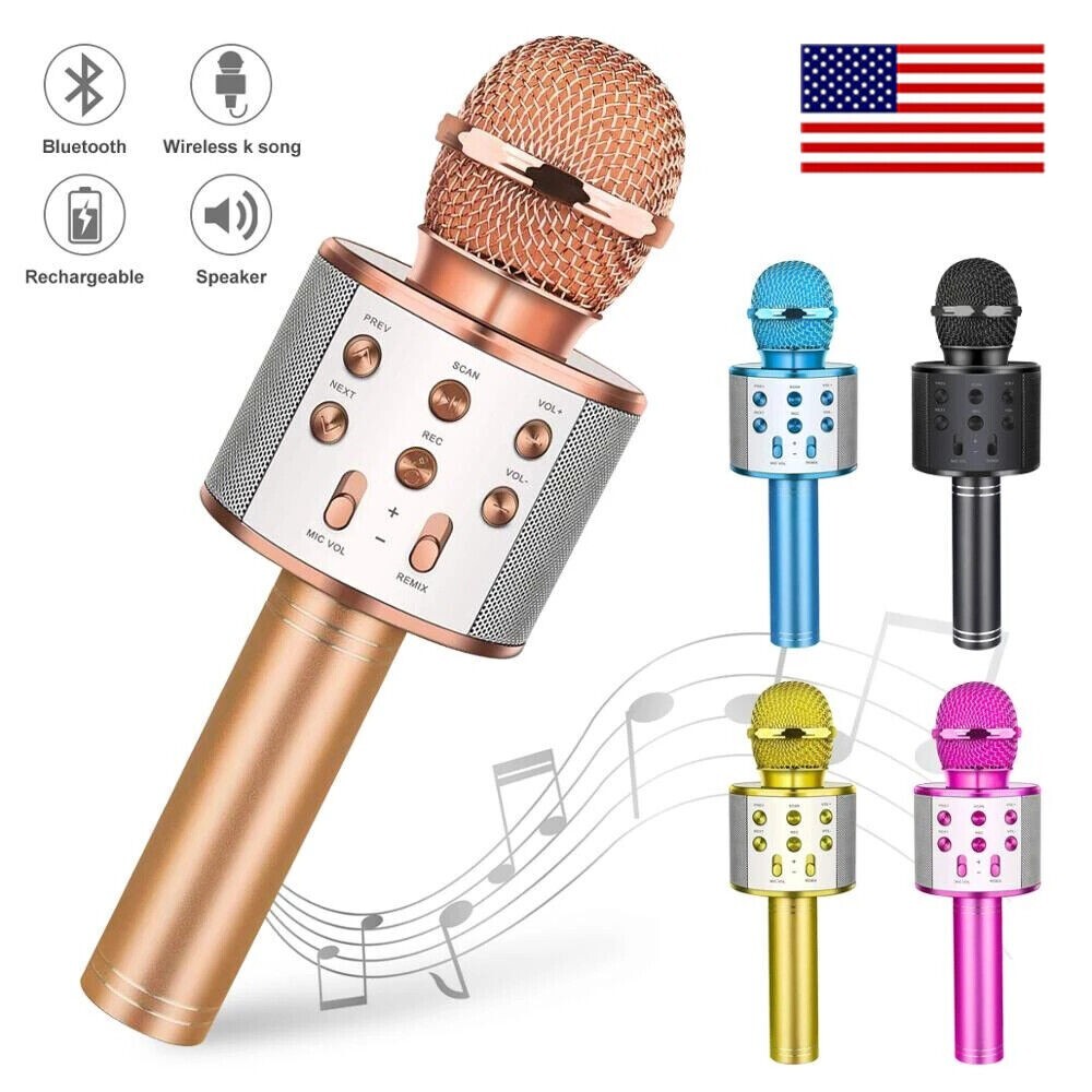 Wireless Bluetooth Karaoke Microphone Handheld Karaoke Mic Audio for Children US