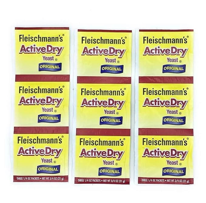 Yeast Active Dry Packets 0.75 Ounce Baking Supply 9 Count