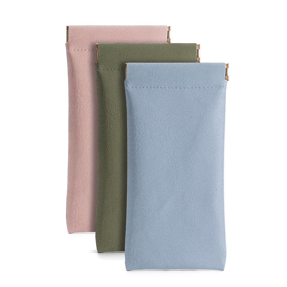 Eyeglass Cases Soft PU Sunglasses Pouch 3 Pack Portable