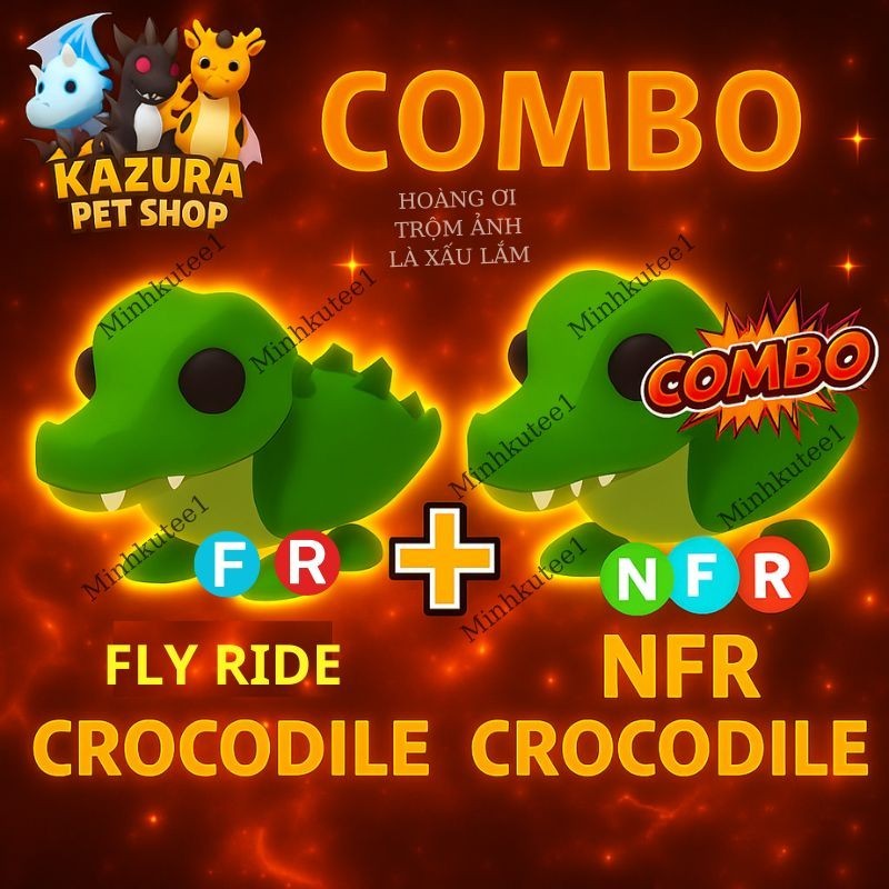 🐊 Combo Neeon NFR / FR Crocodile – Adopt.M3e Ro.blx Pets | Fast Delivery ⚡