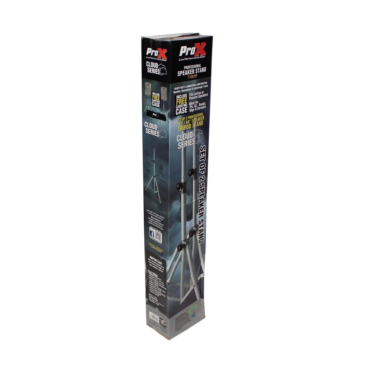 ProX T-SS28P Cloud Series Heavy-Duty All Metal Speaker Tripod Stand, 4-7' (44-84