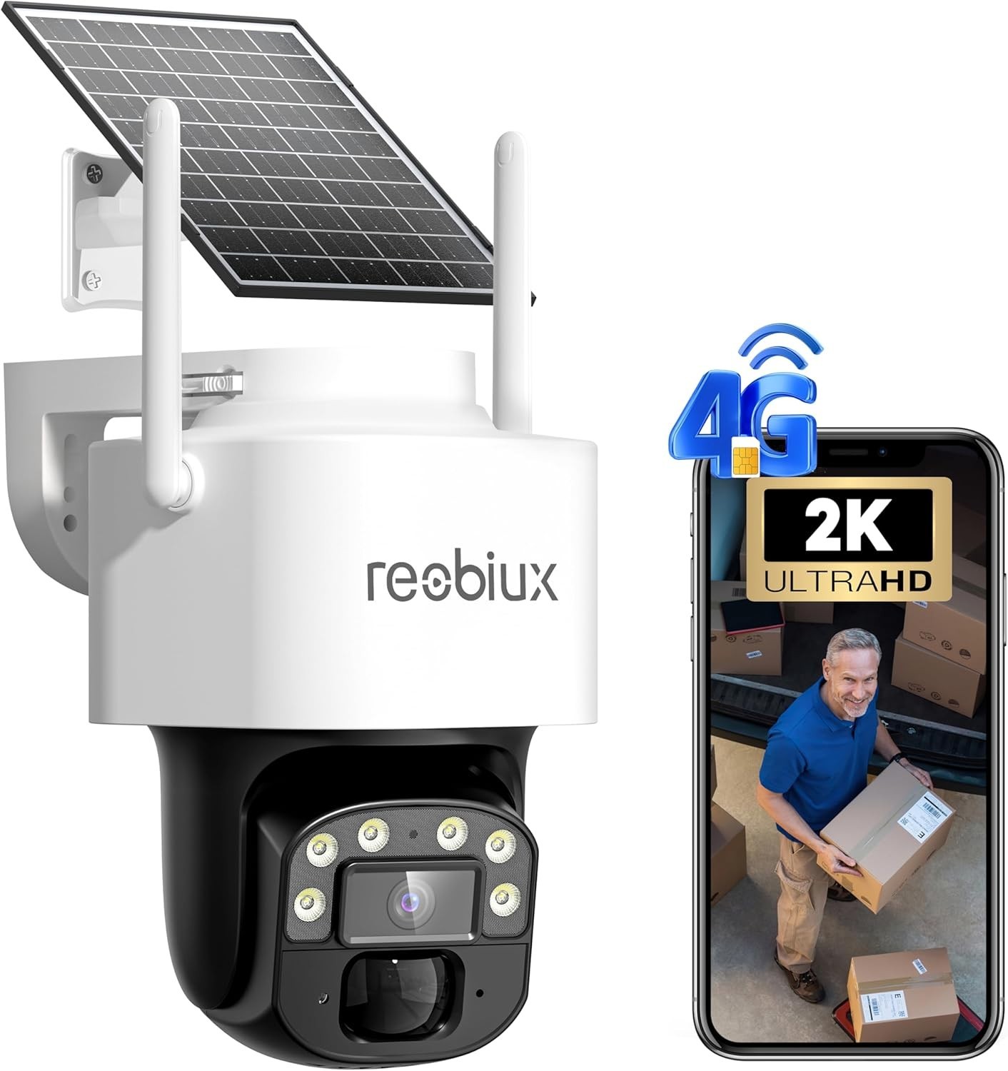2K 4G Camara De Seguridad Sin Wifi Con Panel Solar Audio Para Casas Exteriores