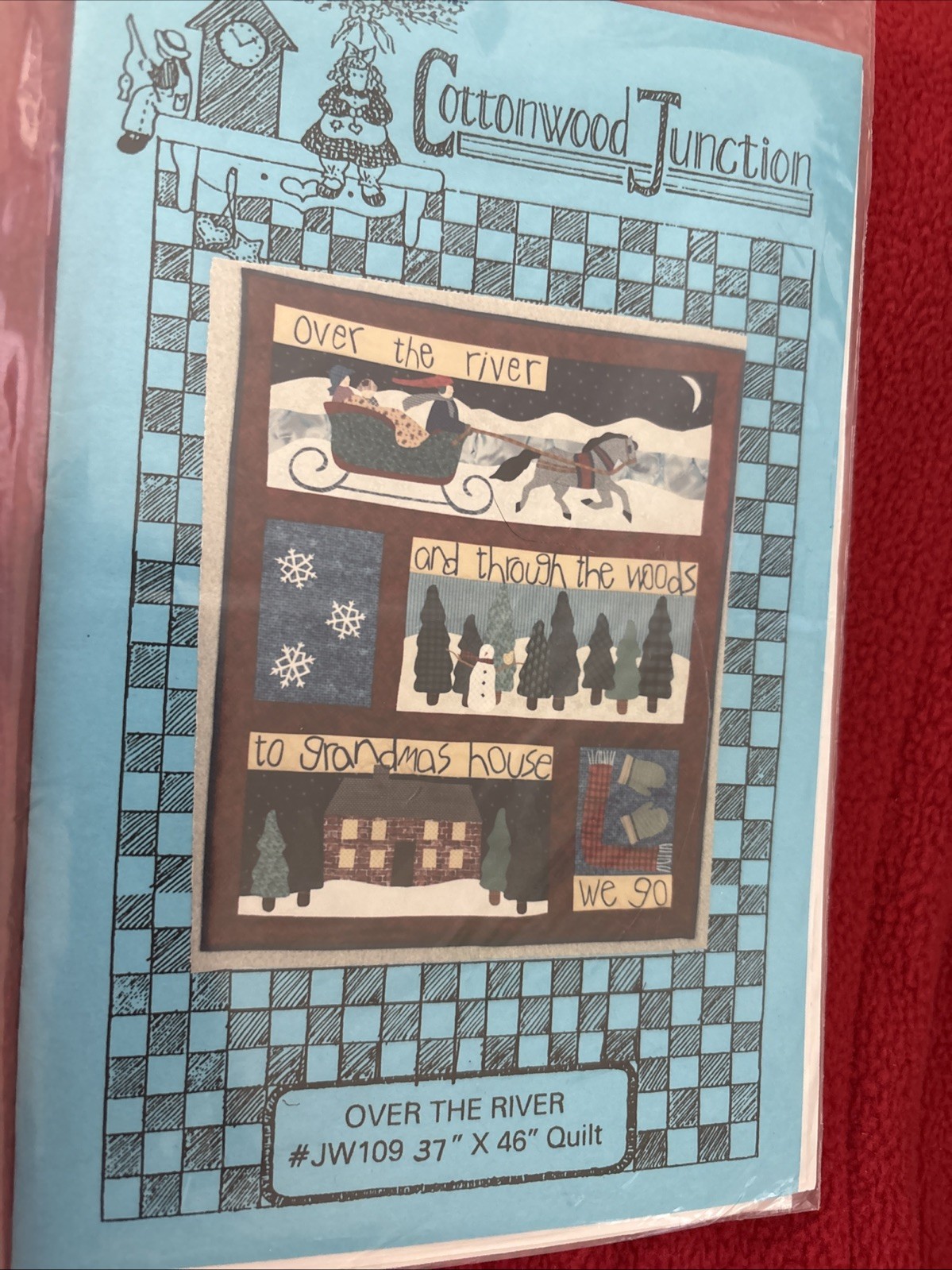 Cottonwood Junction Over the River #JW109 Quilt Pattern Christmas Sleigh Trees