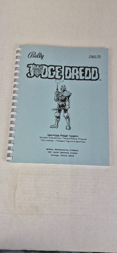 Arcade Manual: JUDGE DREDD - BALLY - 1993 - FREE SHIPPING