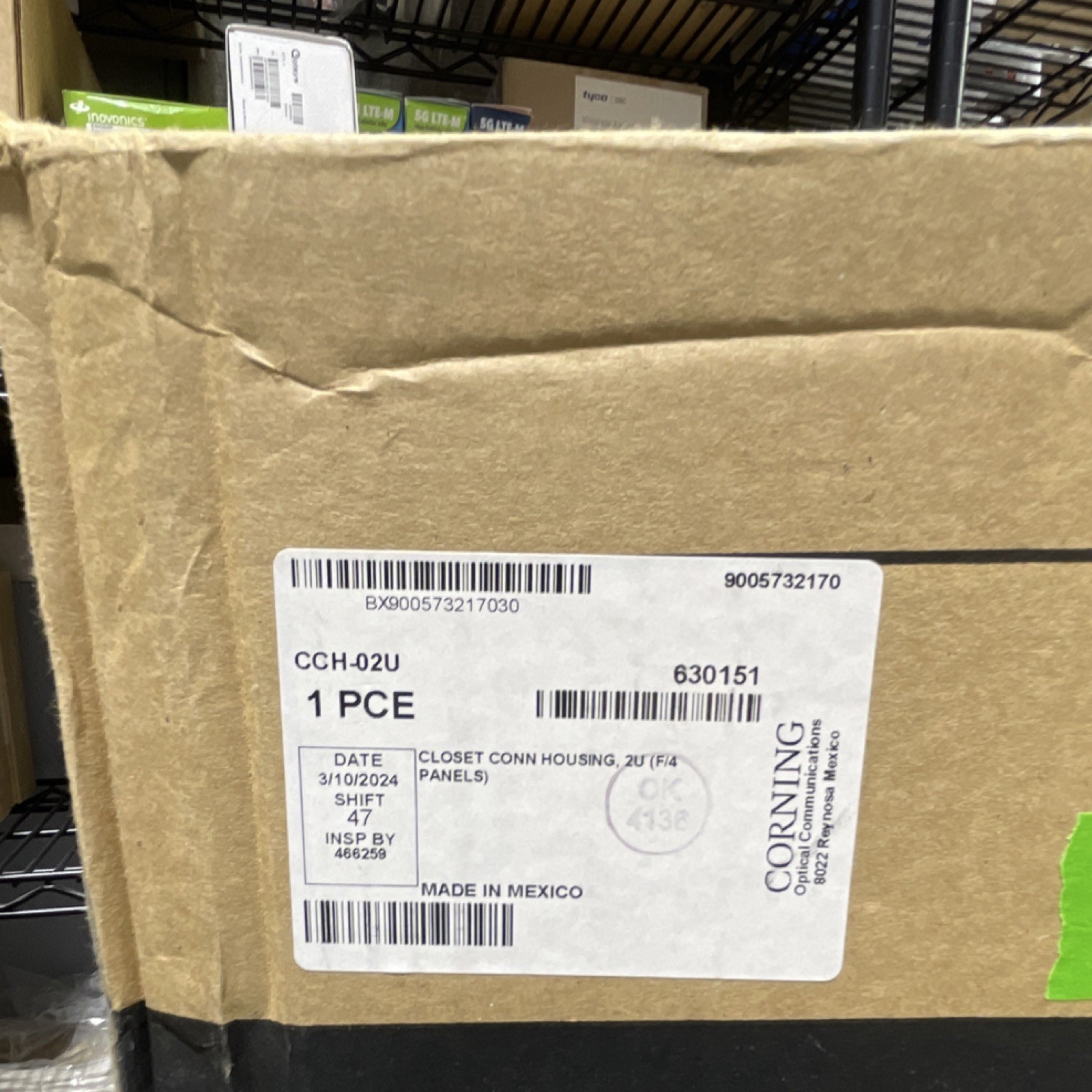 Corning CCH-02U 630151 Closet Connector Housing 2U Expansion Rackmount Chassis