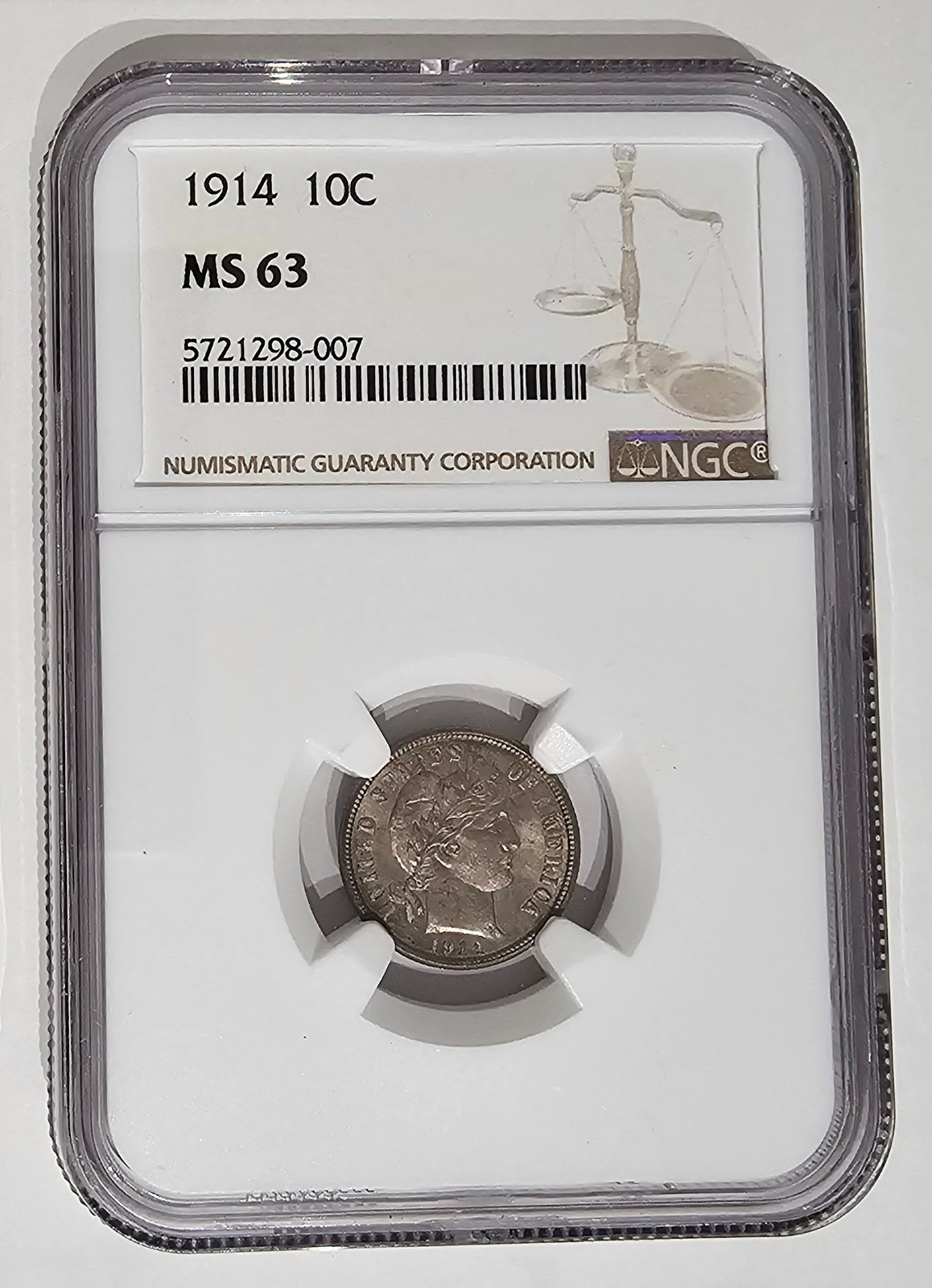 (LD) 1914 Barber 10C MS63