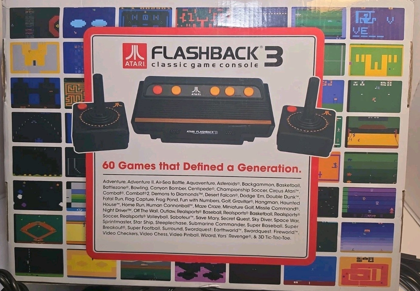 Genuine Atari Flashback 3 Classic with 60 Vintage Games Plug N Play *TESTED*
