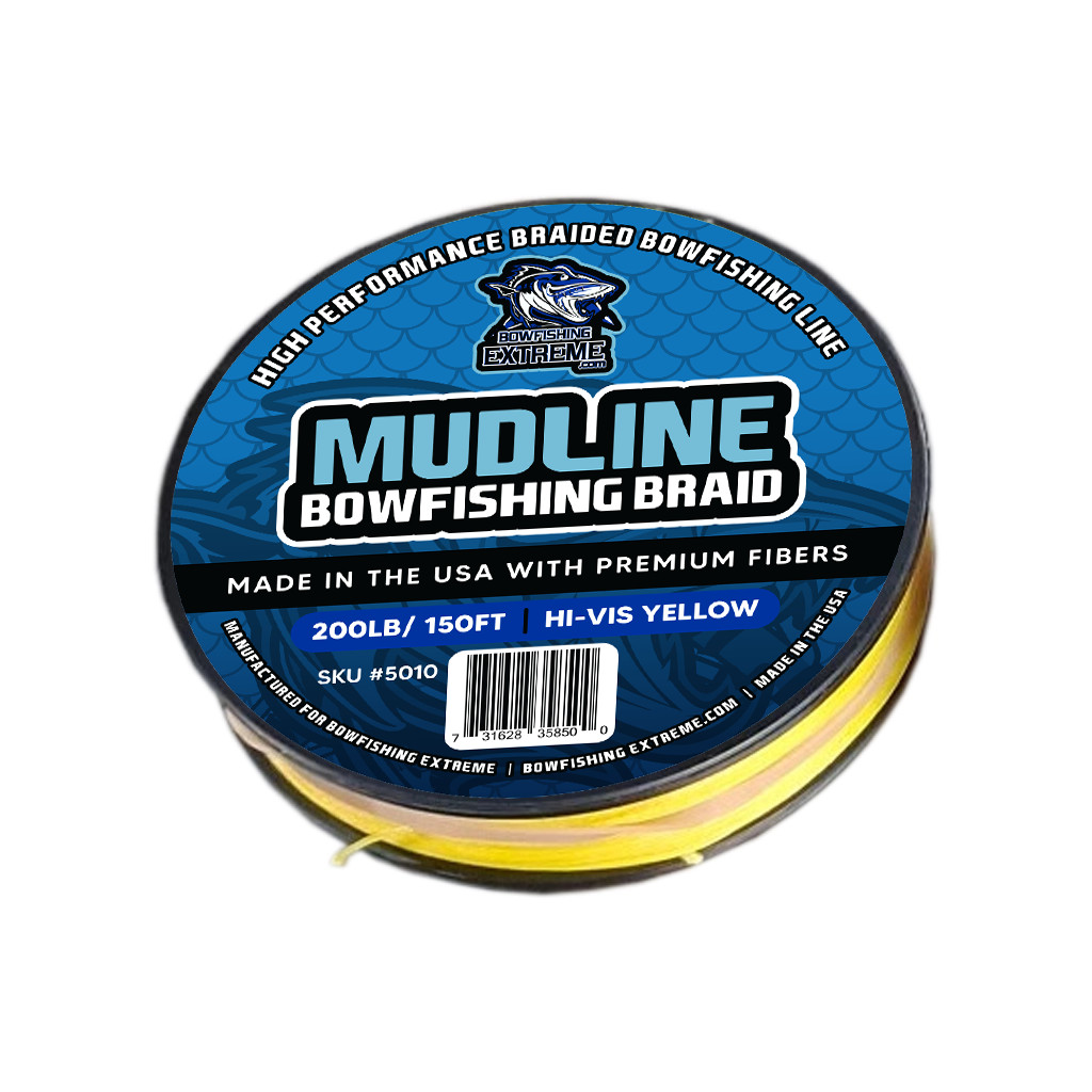 150ft 200 lb MUDLINE BRAIDED BOWFISHING LINE FITS MEGAMOUTH OR MUZZY REELS