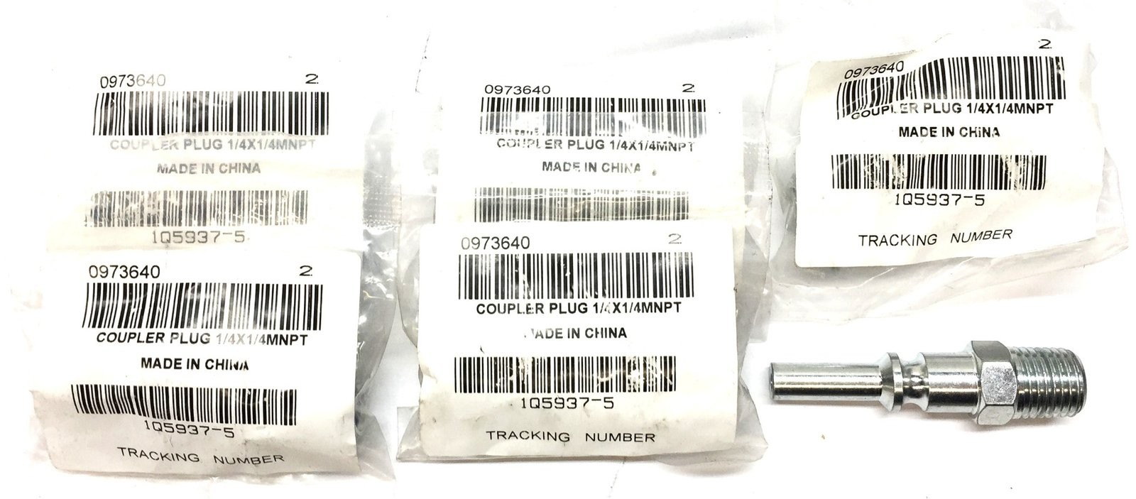 Unbranded 1/4" x 1/4" x 1/4" MNPT Coupler Plug 0973640 [Lot of 11] NOS