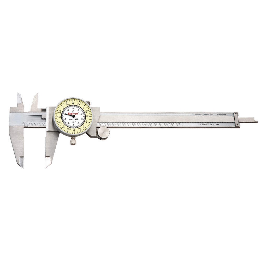 STARRETT 1202F-6 Dial Caliper w/Case,Fractional,6" 2ZUE6