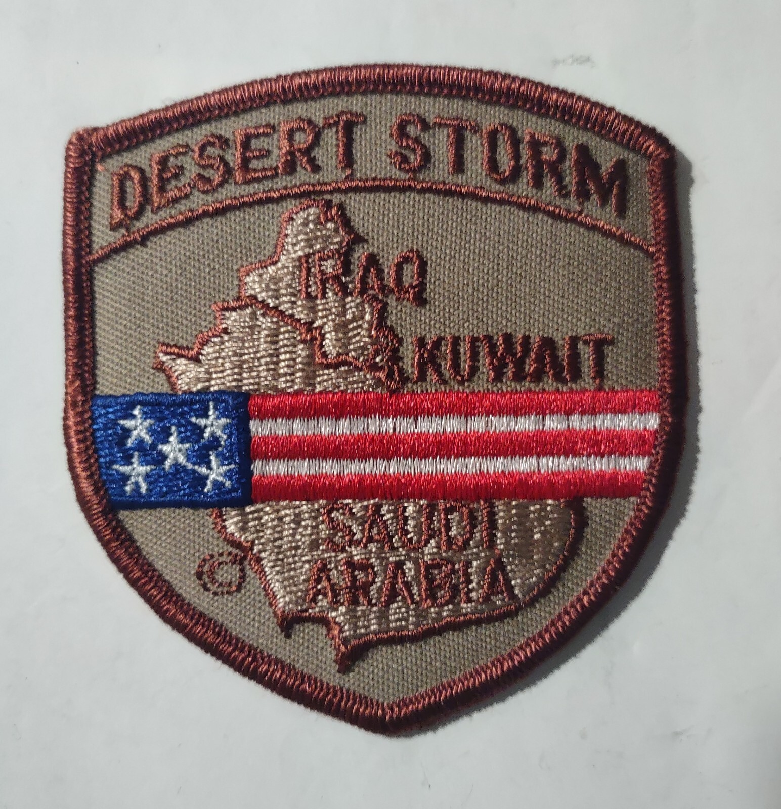 MILITARY PATCH DESERT STORM IRAQ KUWAIT SAUDI ARABIA 3"x3"
