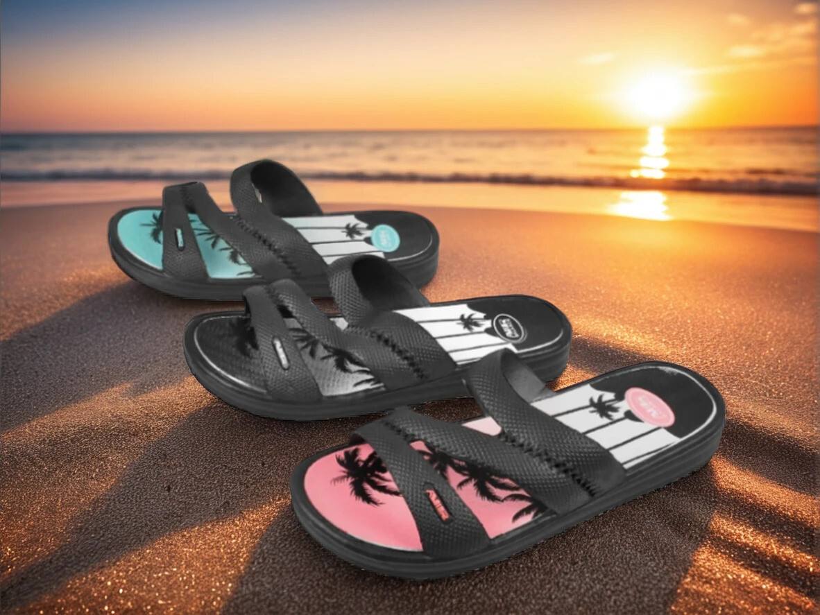 Women Air Balance Slide Sandals Beach 6-11 Mint Gray Pink  ABS8043W