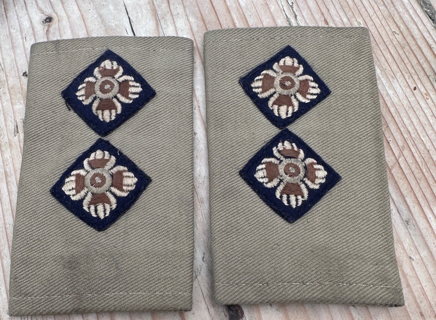 Pair of Vintage World War Two era Officers Rank Slides.