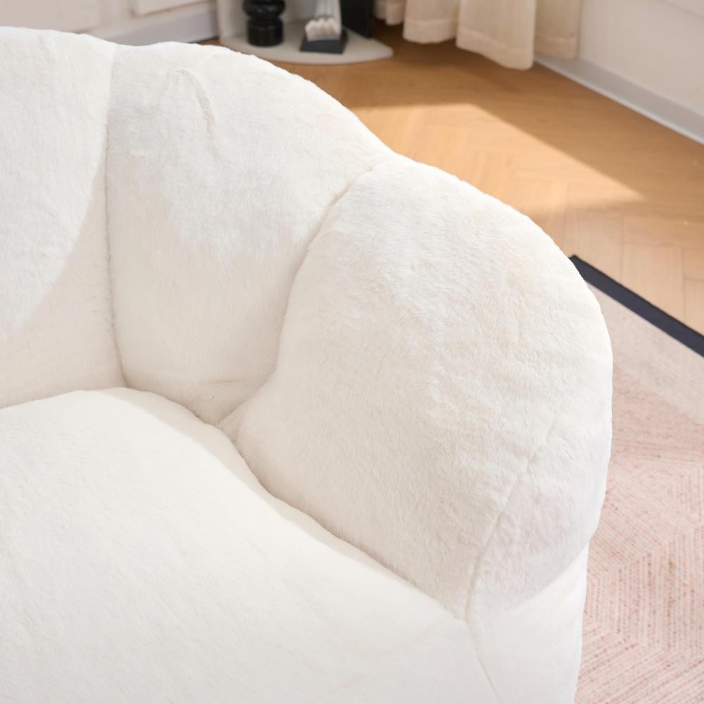 Loveseat Bean Bag Sofa 59"L Faux Fur Ultra Soft Floor Chair Adults