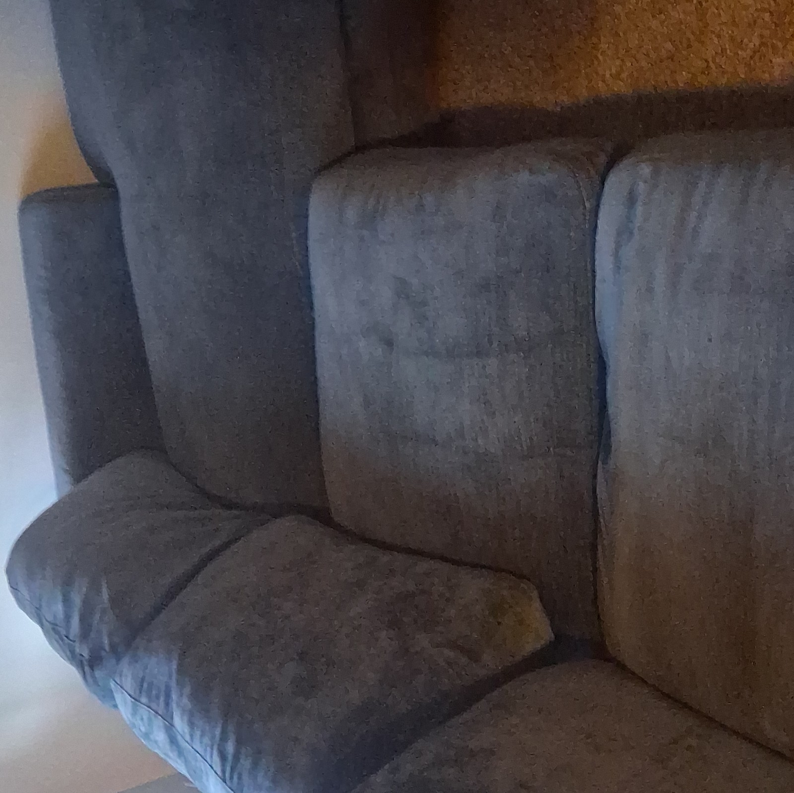 Blue Solid Corduroy Sofa w/ Cushioned Back & Seat 34x32x32 in