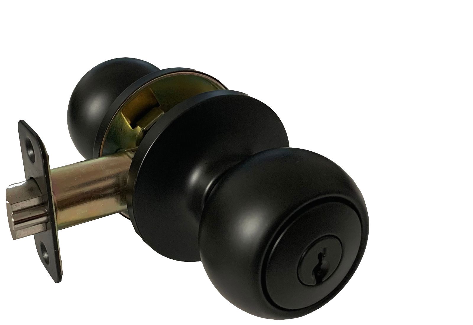 5 Entry Entrance w Deadbolt Black Door Lock Locks Knob round knobs Same Keyed