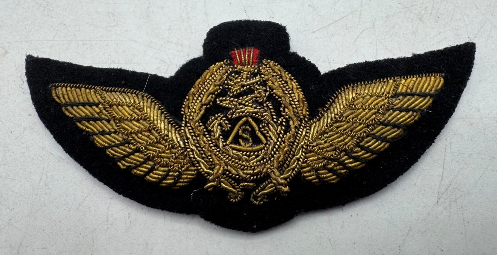 Vintage Pre Saddam era Iraqi Air Force Pilot Wings Bullion Patch Insignia Badge