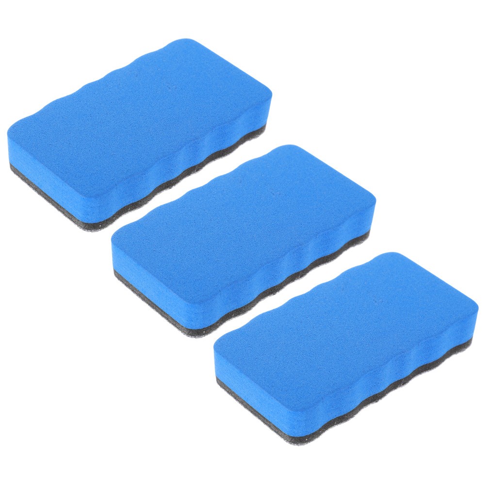 3Pcs Reusable Blue Eva Whiteboard Erasers Classroom Supplies Comfortable Grip