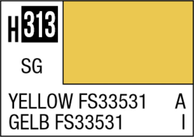 Mr. Hobby Aqueous H313 Semi-Gloss Yellow FS33531 10ml