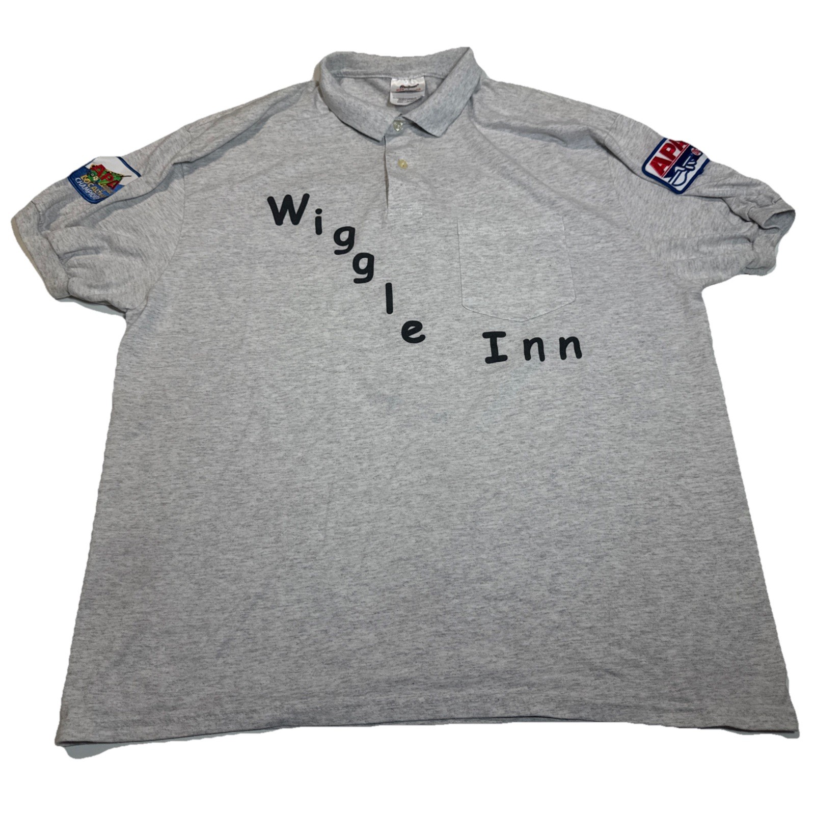APA Men Amateur Pool Players Shirt L Orlando League Polo Wiggle In Wobble Out