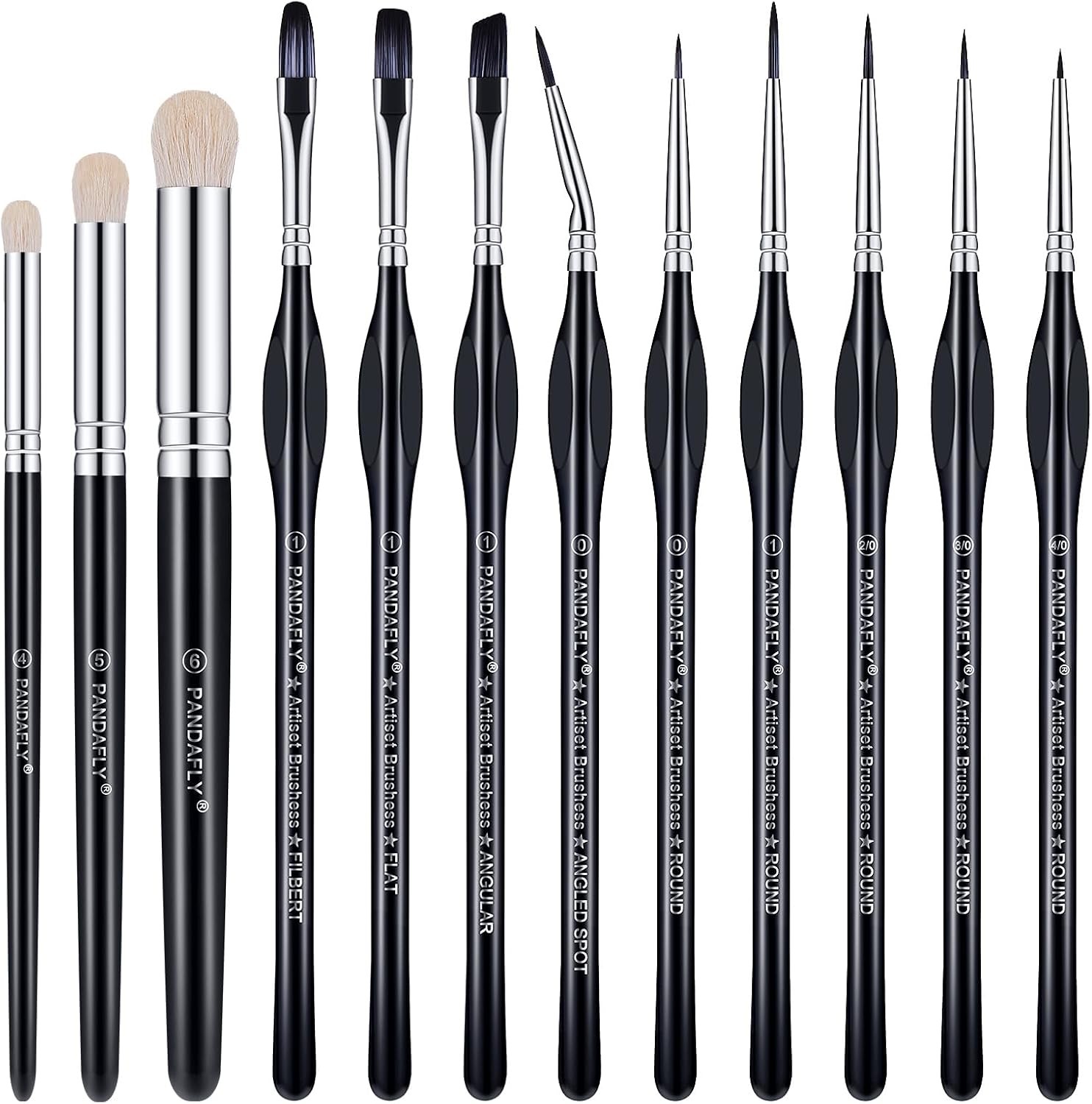 Miniature Paint Brushes Drybrush Set, 12 Sizes Detail Paint Brush