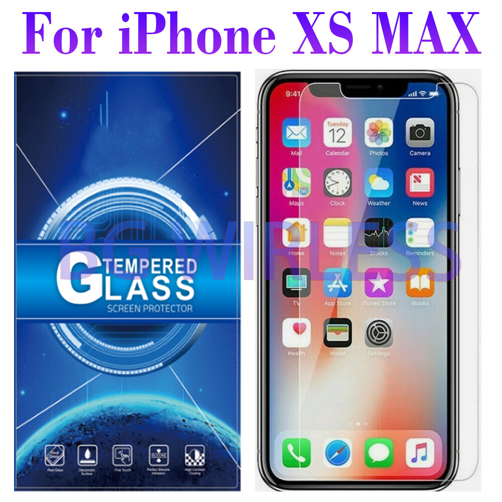 For Apple iPhone XS MAX Clear 9H Tempered Glass Screen Protector Case Friendly