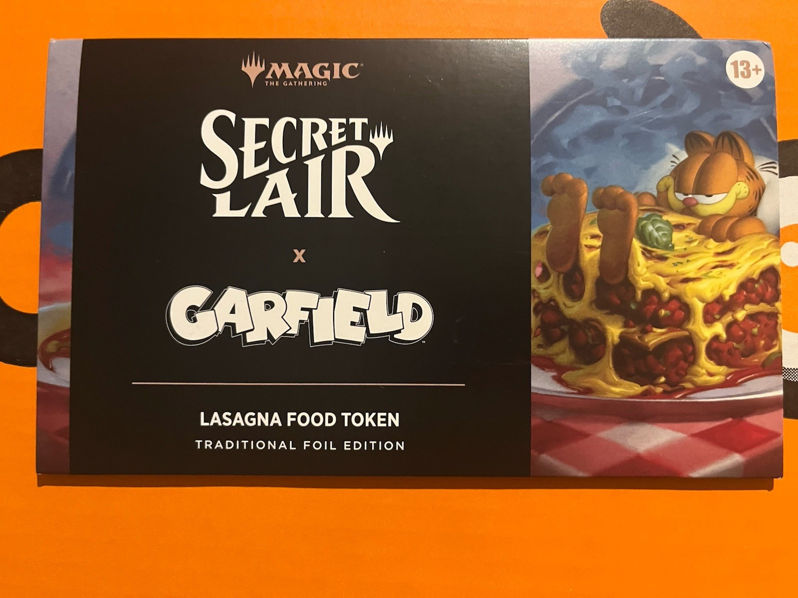 NEW Magic the Gathering Secret Lair Garfield Lasagna Food Token Foil Edition Cat