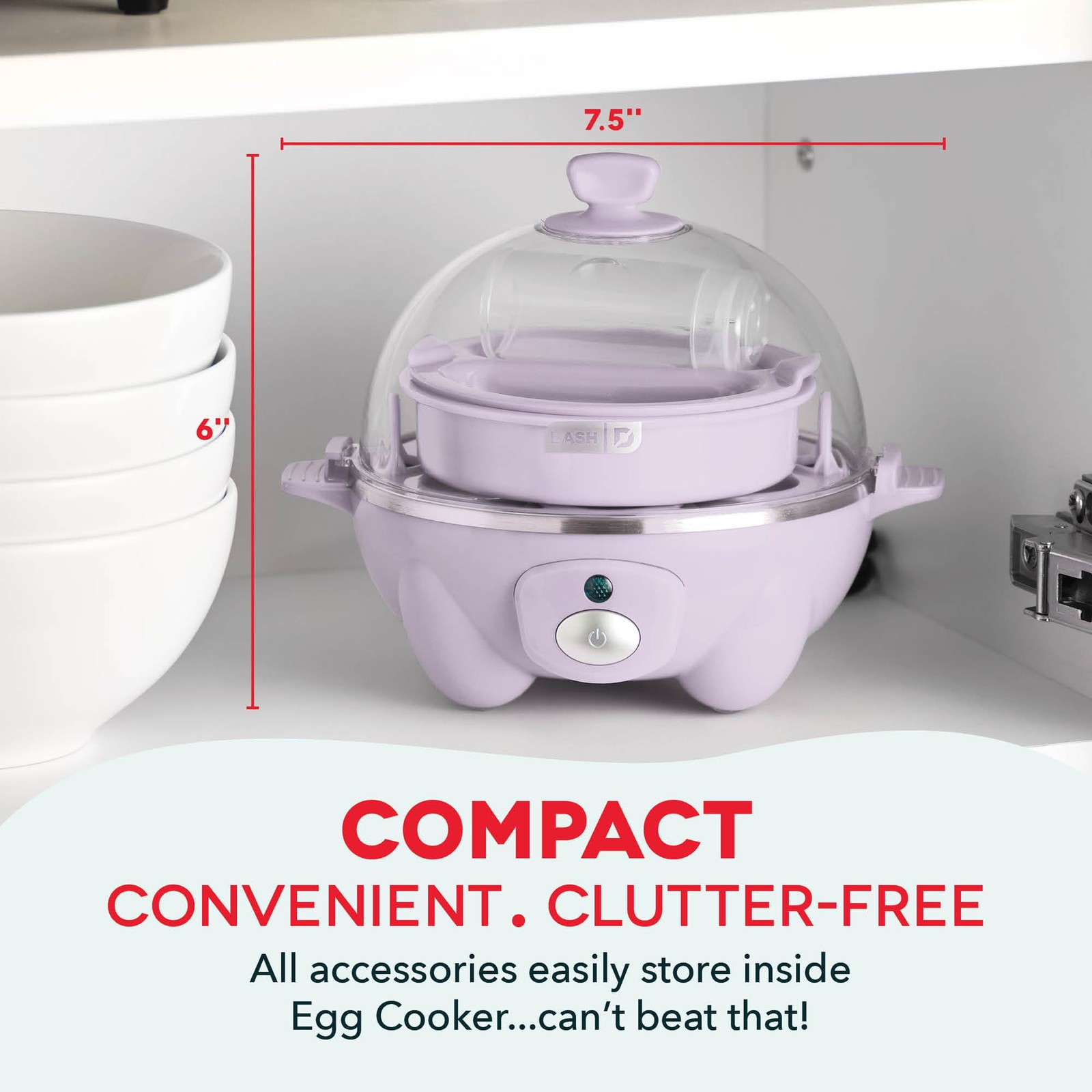 Dash Rapid Egg Cooker - Boiler, Poacher & Steamer - Includes 7 Eggs, Lavender