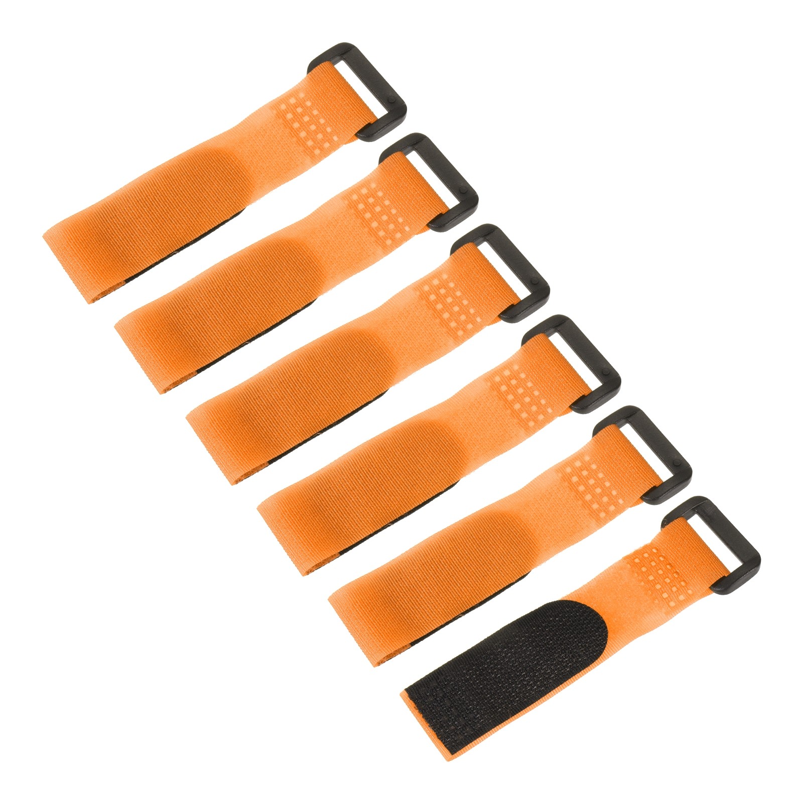 6Pcs Battery Tie Down Straps0.8"x6" Orange Nylon Hold Down Hook Loop Strap
