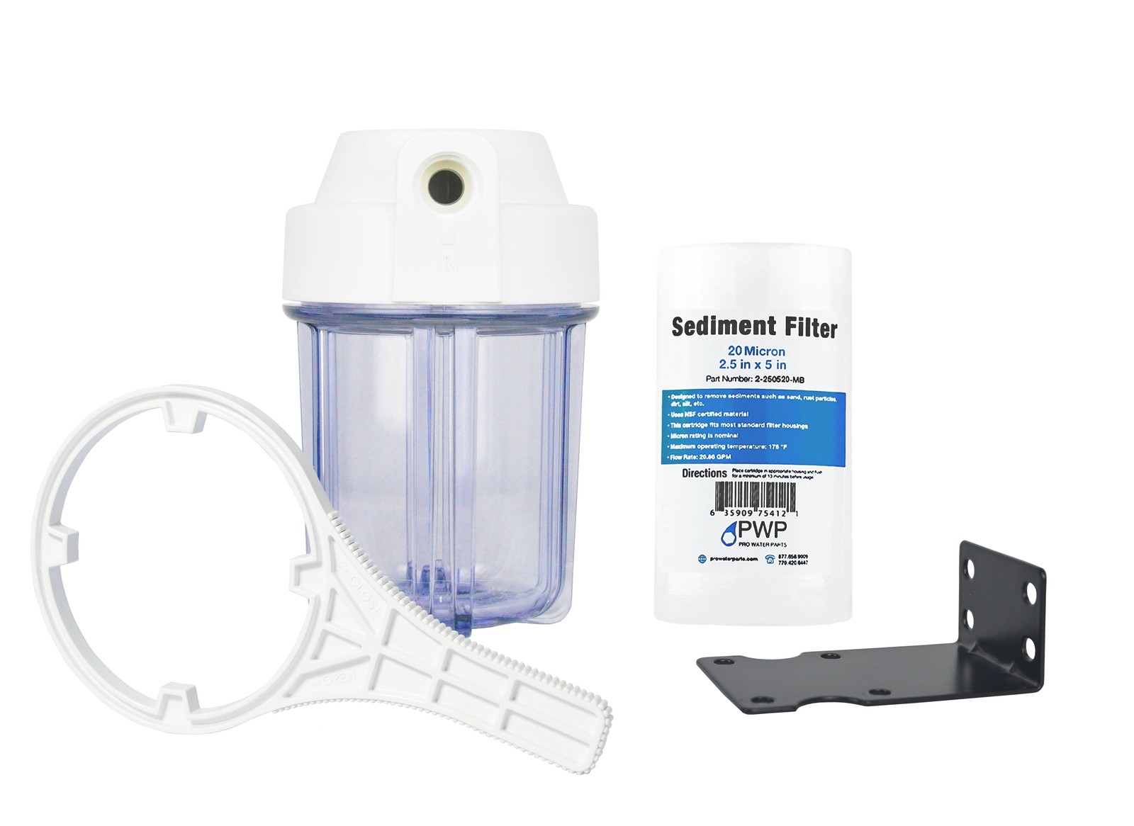 Spa Water Filtration System With 5" Clear Housing and Sediment Filter