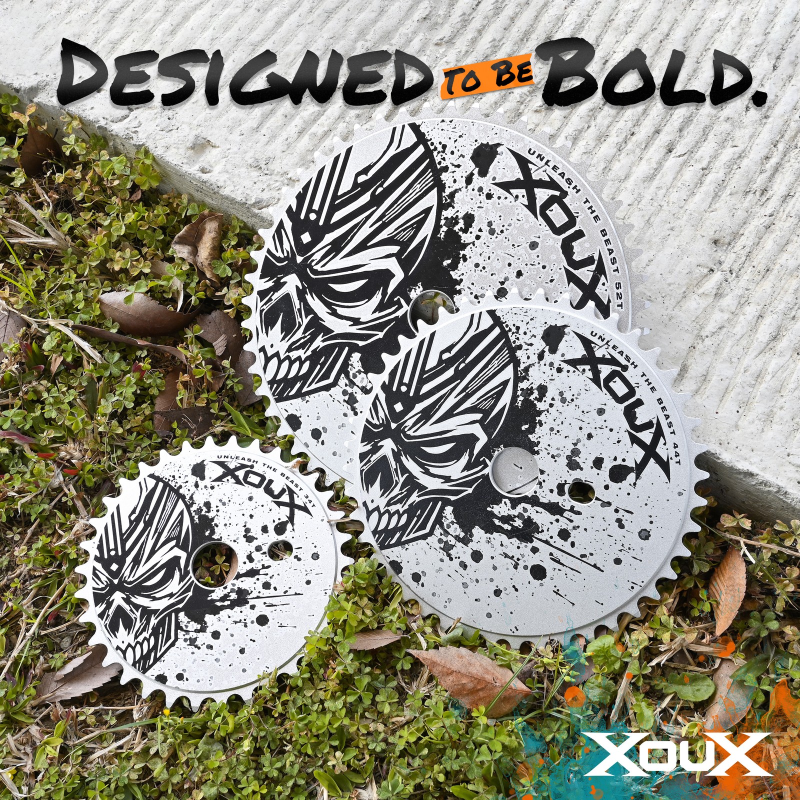 XOUX Raven BMX Chainring 52T Skull, Silver