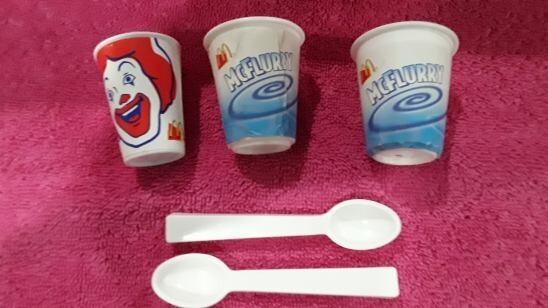 Vintage Hasbro Play Doh McDonalds McFlurry Toy Play Set  Cups &  Spoons 1997