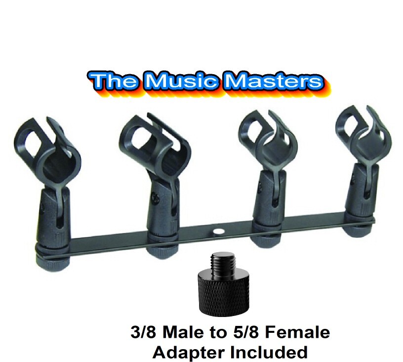 Quad Mic Clip Arm Stand Adapter Live Sound Studio 4 Microphone Clip Mount Holder
