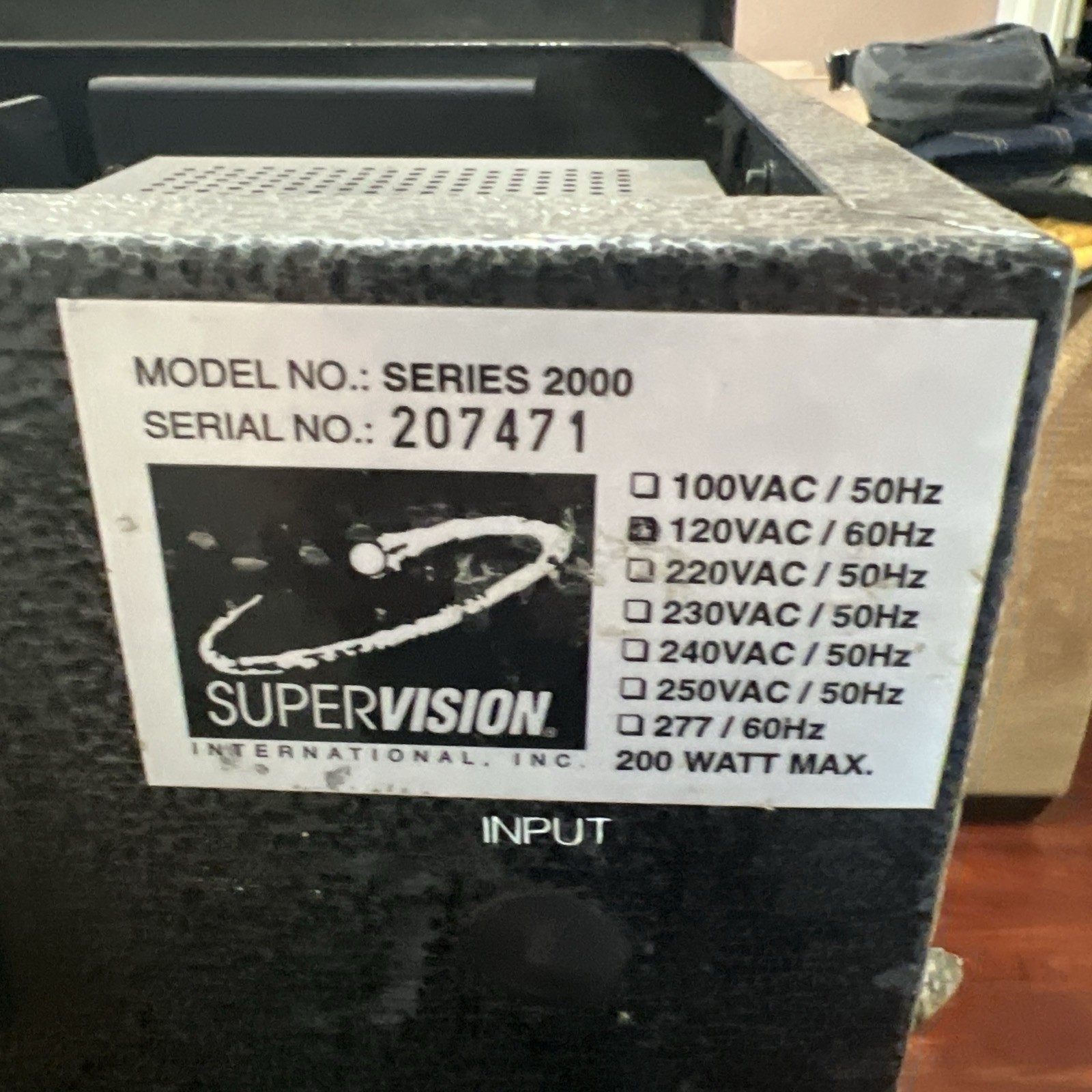 Super Vision Series 2000 120VAC/60HZ Fiber Optic Illuminator System