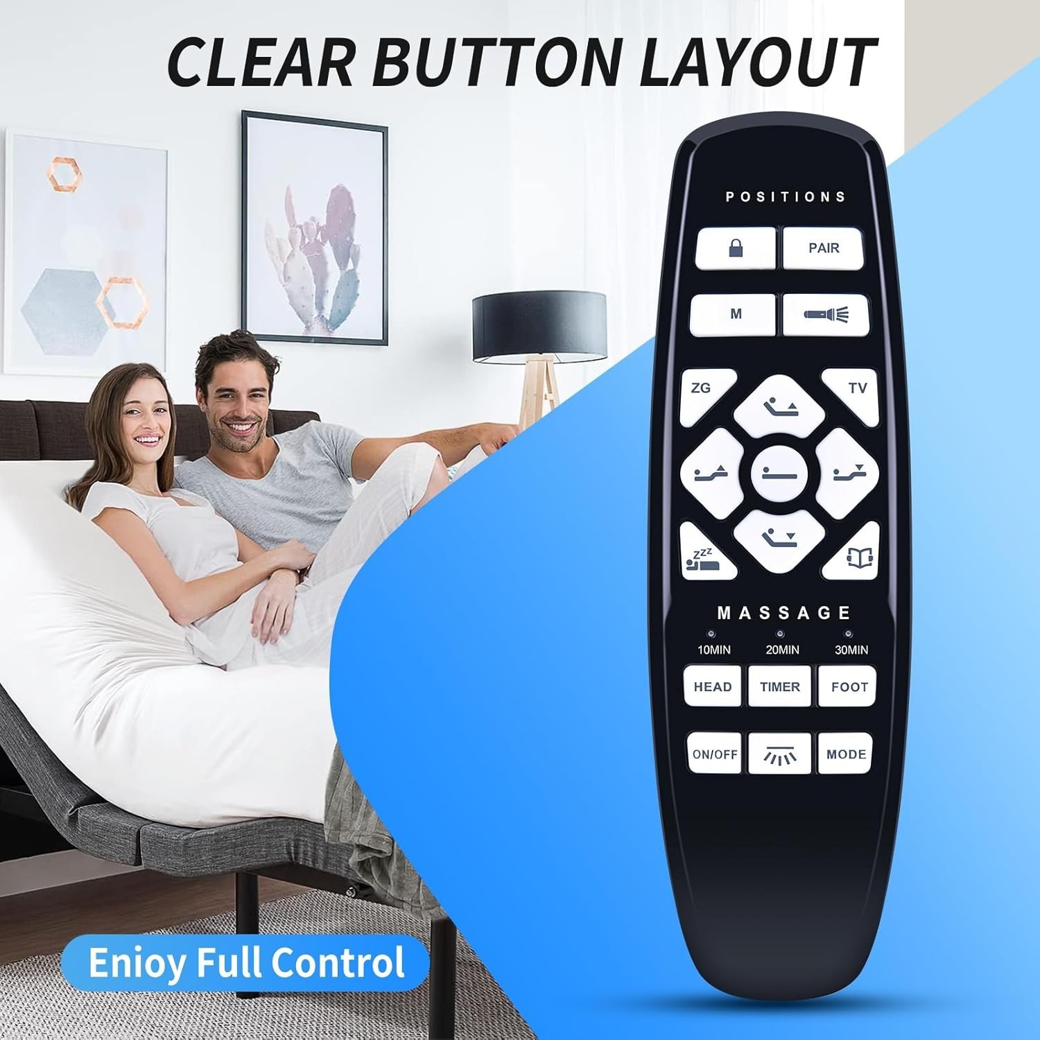 RF.27.19.02 Remote Control for GhostBed Adjustable Bed Okin Fromann ASONLY