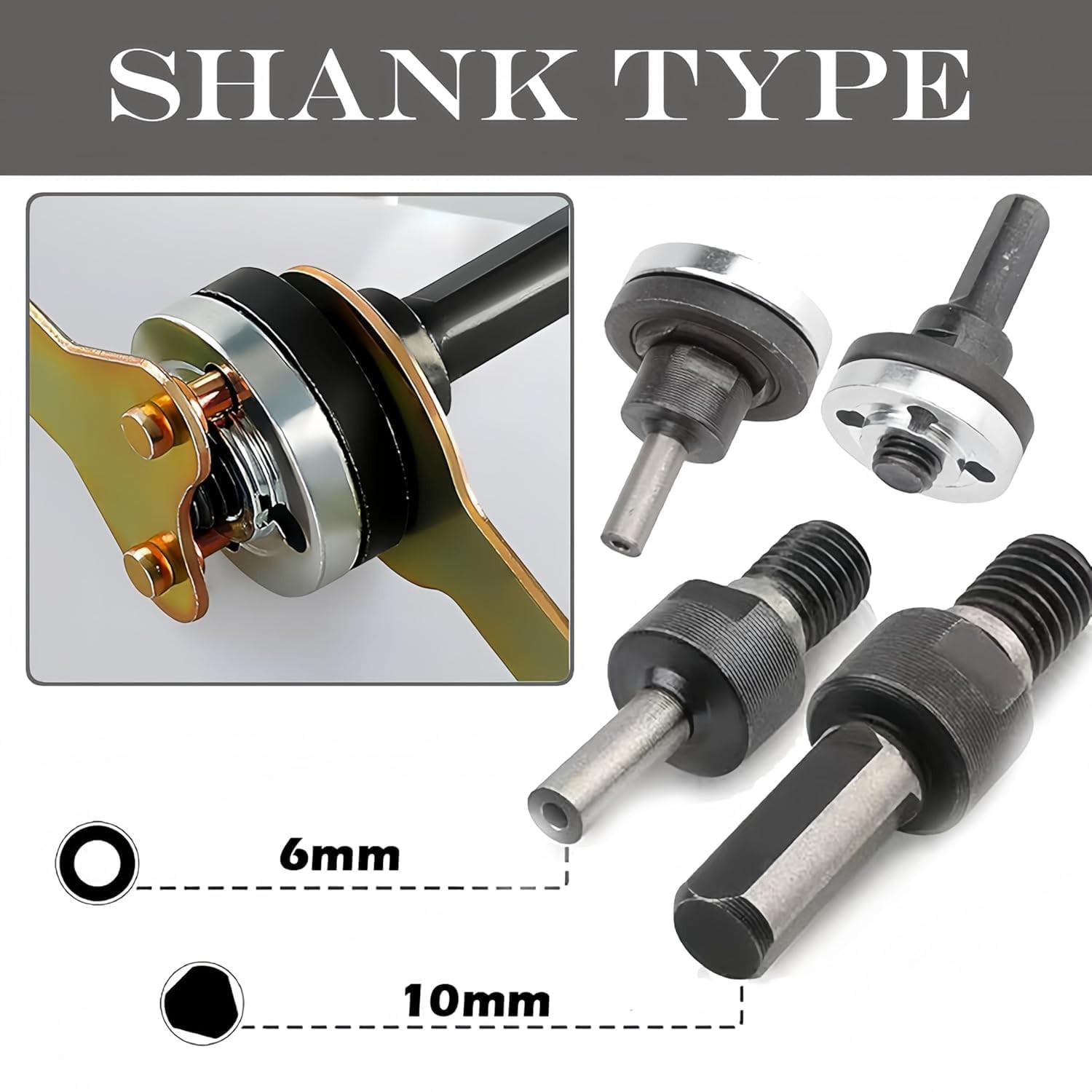 1Set 10mm Drill to Angle Grinder Adapter Rod Conversion Kit with Wrench - NEW