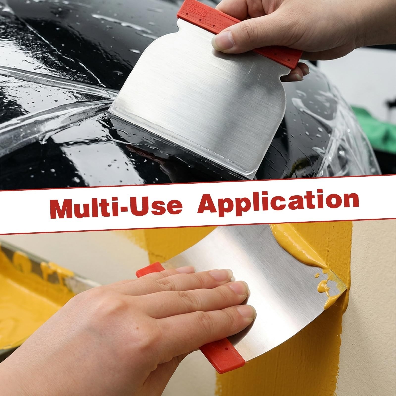 4Pcs Stainless Steel Putty Knife Set - Multi-Purpose Scraper Tools