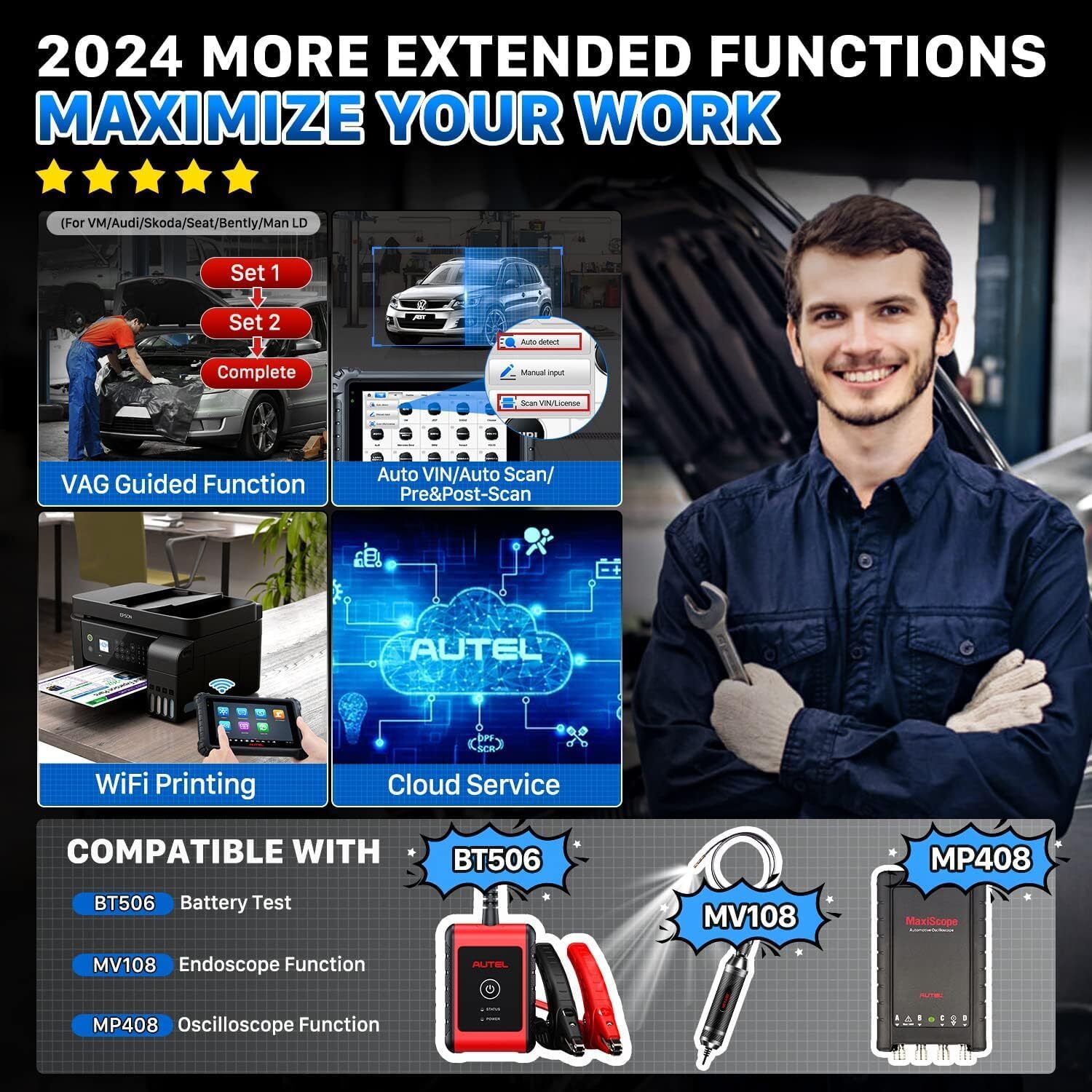 2024 Newest Autel MaxiSys MK906 Pro MS906 PRO Coding Car Diagnostic Scanner Tool