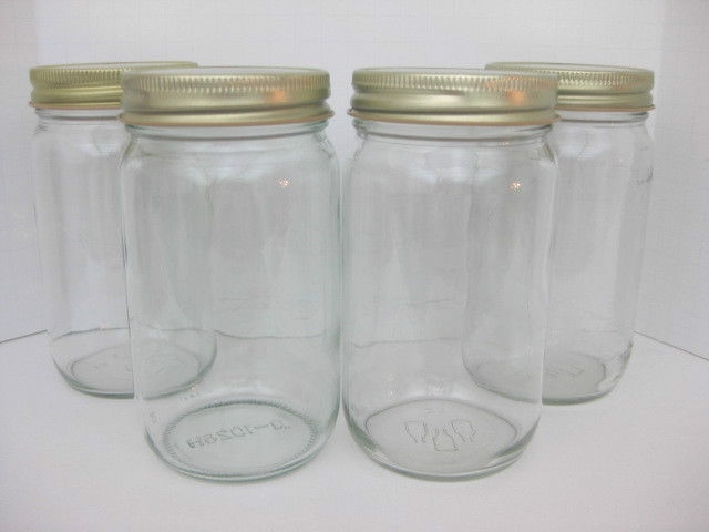 4 TWIST TOP EMPTY CLEAN JAM JELLY GLASS JARS WITH LIDS Crafts/Gifts/Organizing