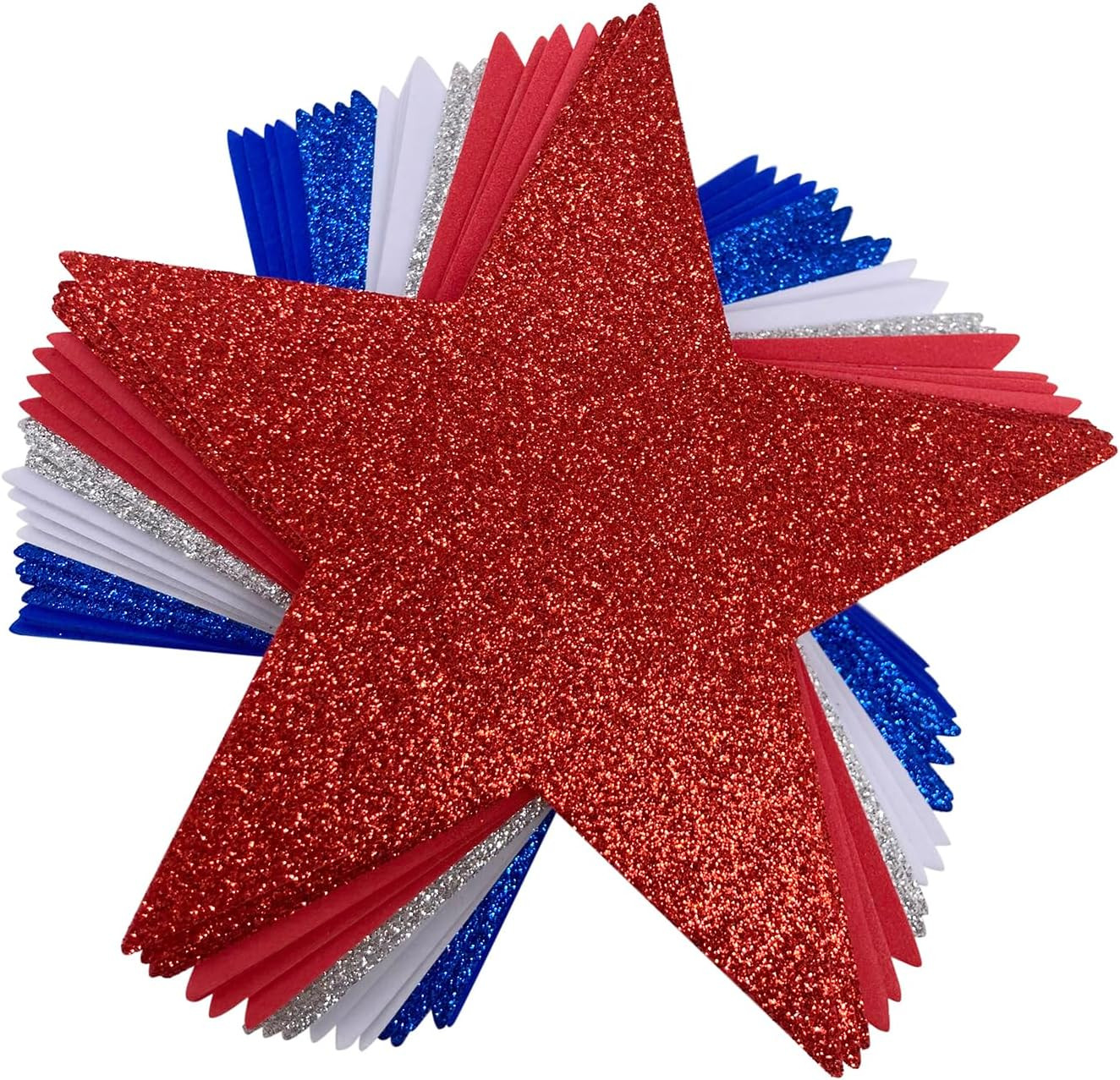 24 Pcs 6 Inch Foam Stars for Crafts, Red White and Blue Star Shaped Crafts Foam