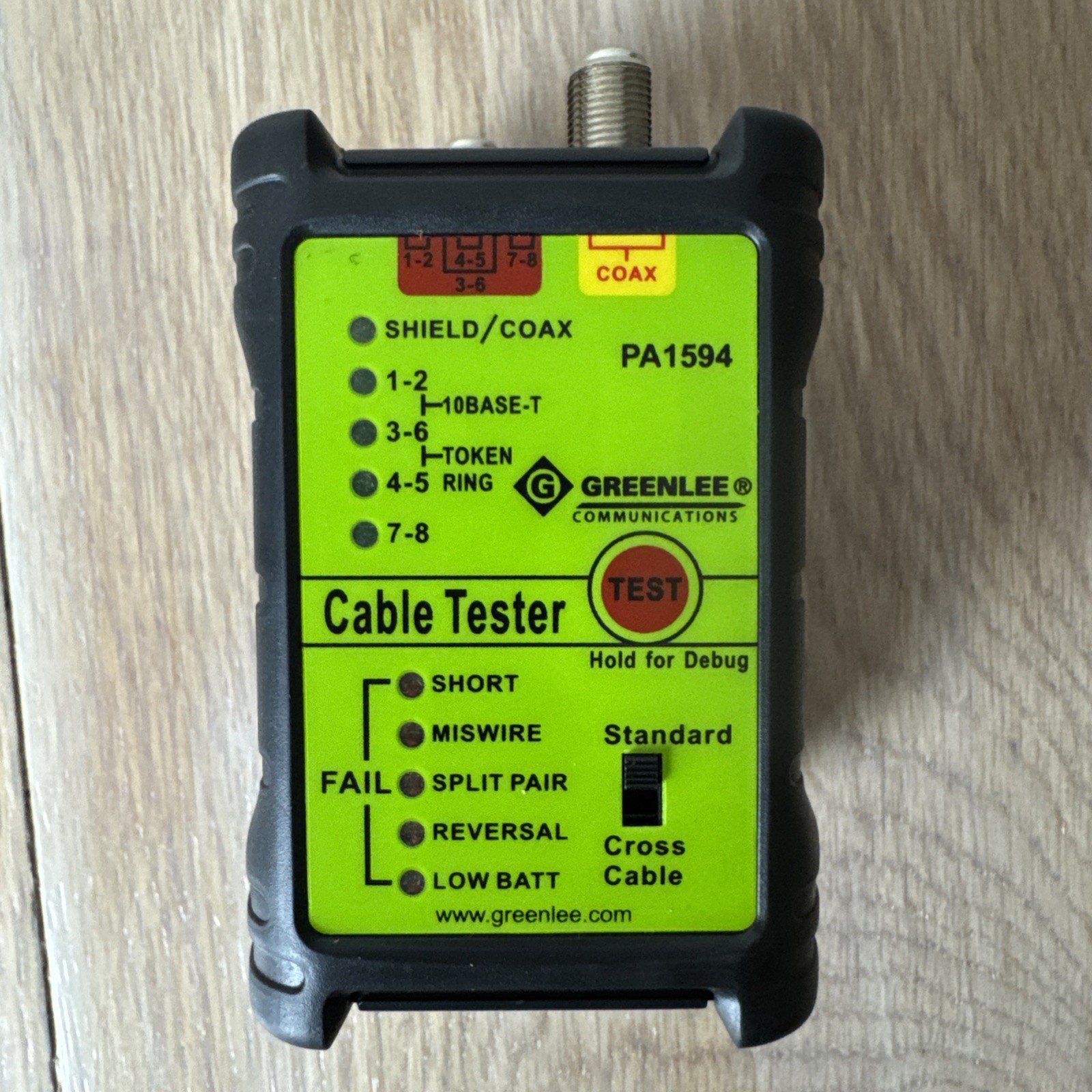 Network and AV Cable Tester Type Network CA For Greenlee Communications
